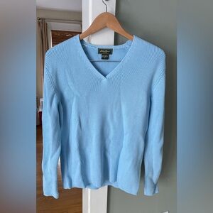 Eddie Bauer Blue V-Neck Sweater - XL